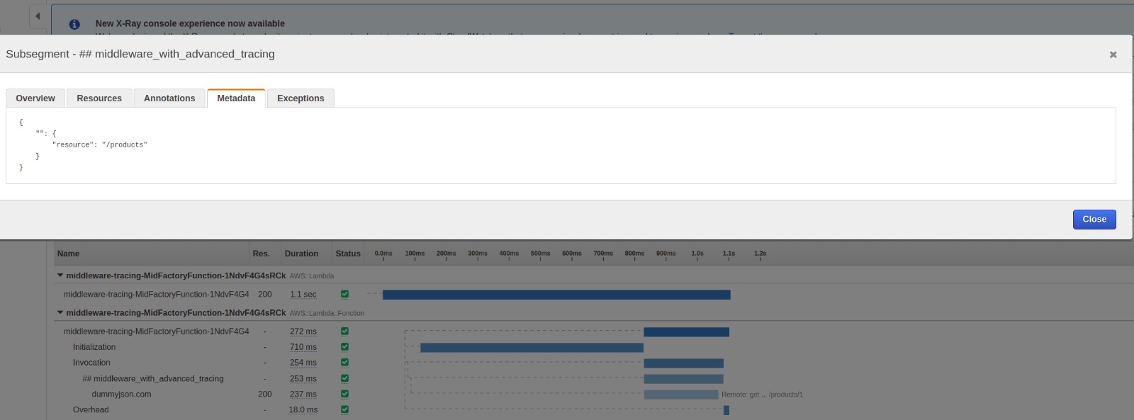 Middleware advanced Tracer