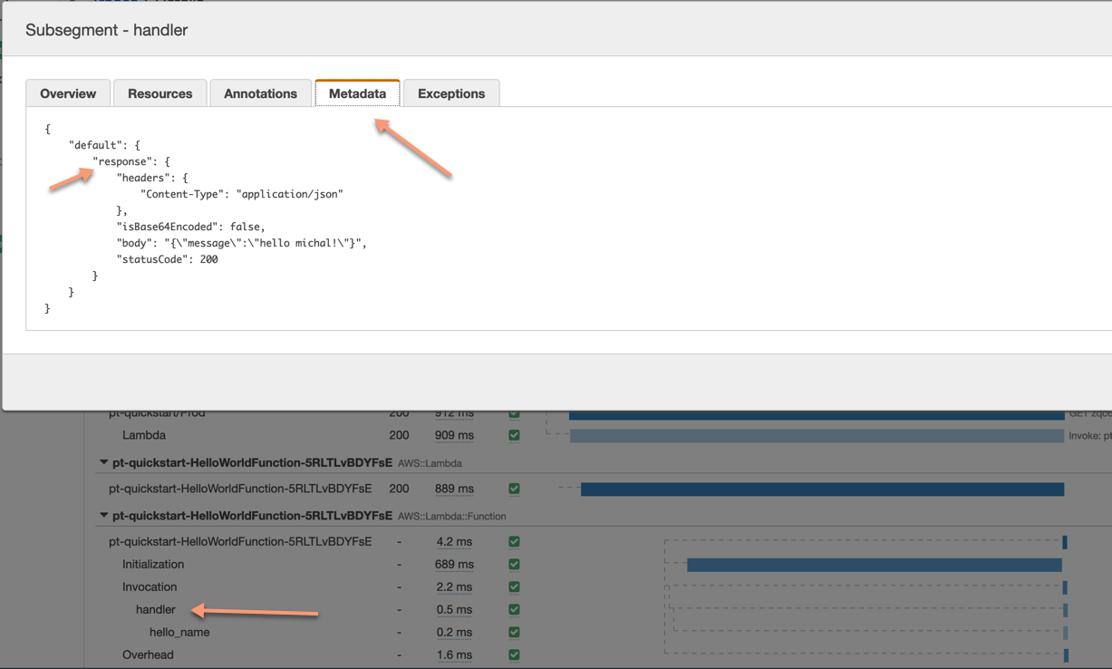 Filtering traces by metadata